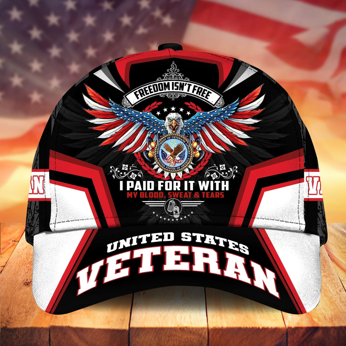 BlueJose Premium Freedom Is Not Free US Veteran Cap APVC151102