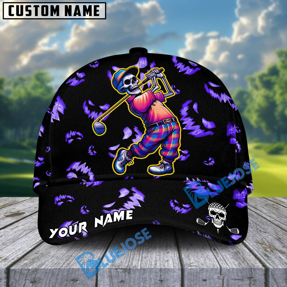 BlueJose Skeleton Swing Style Golf Cap Multicolor Personalized Cap
