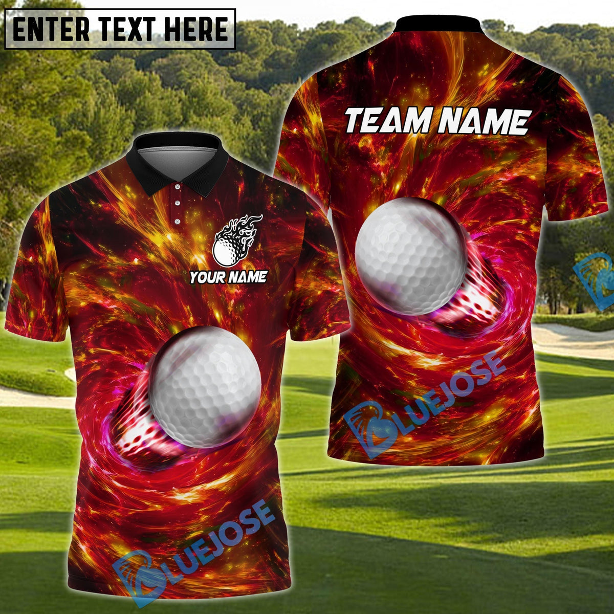 BlueJose Golf Through The Galaxy Customized Name, Team Name 3D Shirts (4 Colors)