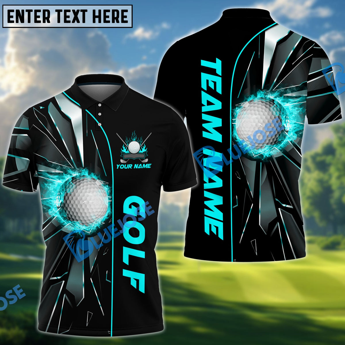BlueJose Golf Ball Break Glass Customized Name, Team Name 3D Shirts (4 Colors)