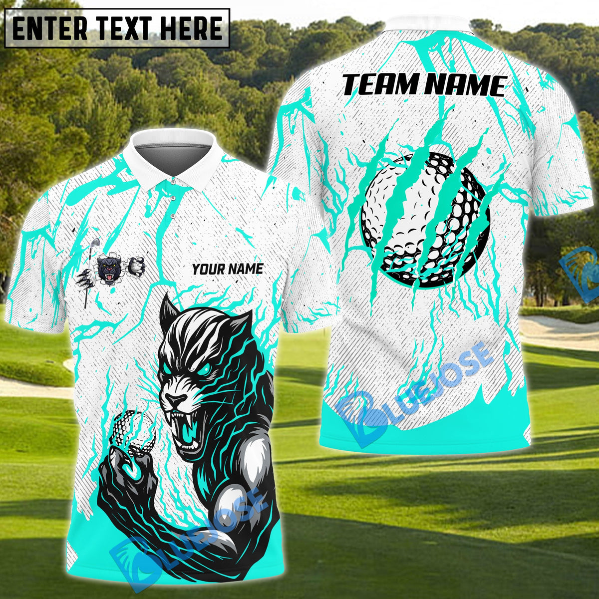 BlueJose Savage Swing Golf Polo Shirt, Customized Name & Team Name 3D Shirts (4 Colors)