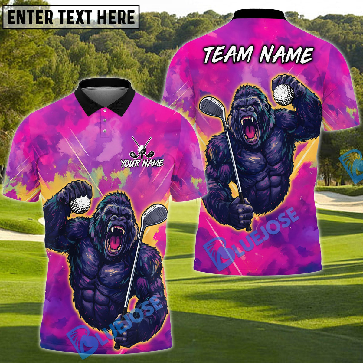 BlueJose Savage Swing Golf Polo Shirt, Customized Name & Team Name 3D Shirts (4 Colors)