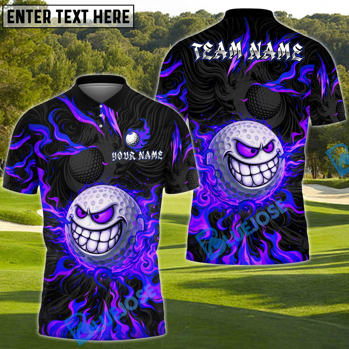 BlueJose Savage Smile Swing Golf Polo Shirt Customized Name, Team Name 3D Shirts (4 Colors)