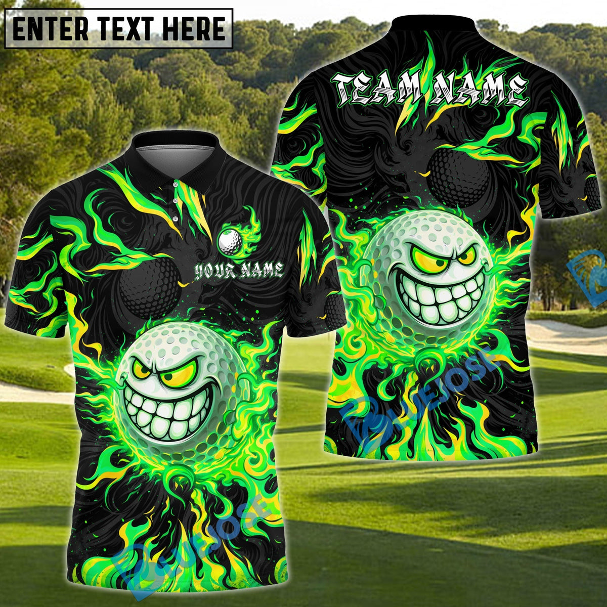 BlueJose Savage Smile Swing Golf Polo Shirt Customized Name, Team Name 3D Shirts (4 Colors)