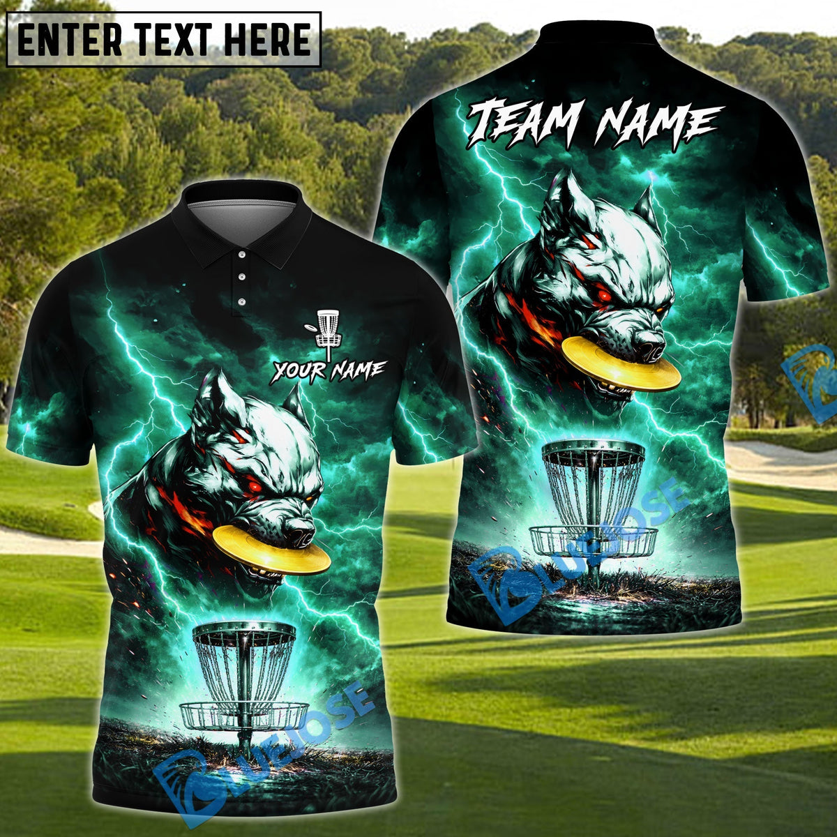 BlueJose Savage Wolf Disc Golf Shirt Personalized Name, Team Name 3D Shirt (4 Colors)