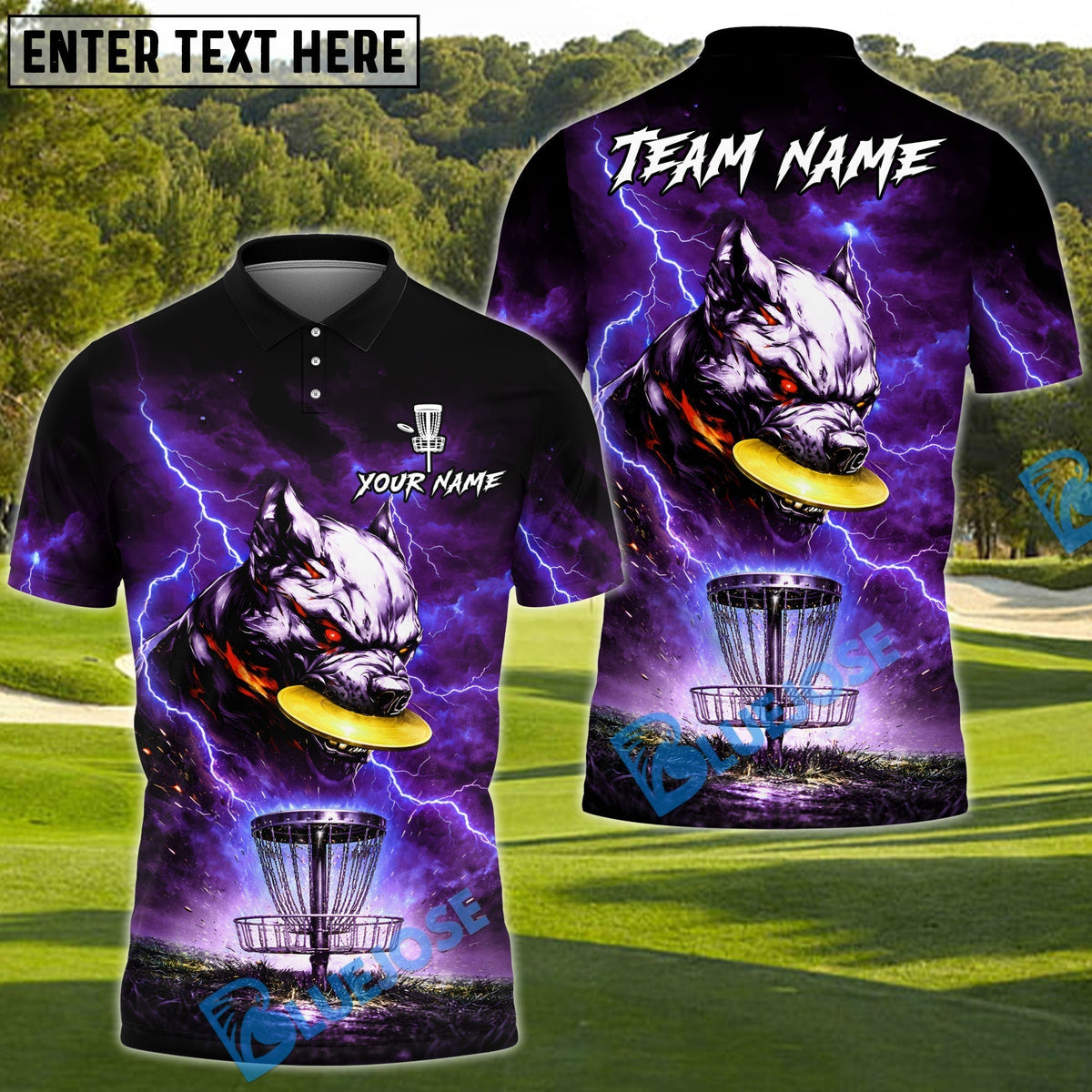 BlueJose Savage Wolf Disc Golf Shirt Personalized Name, Team Name 3D Shirt (4 Colors)