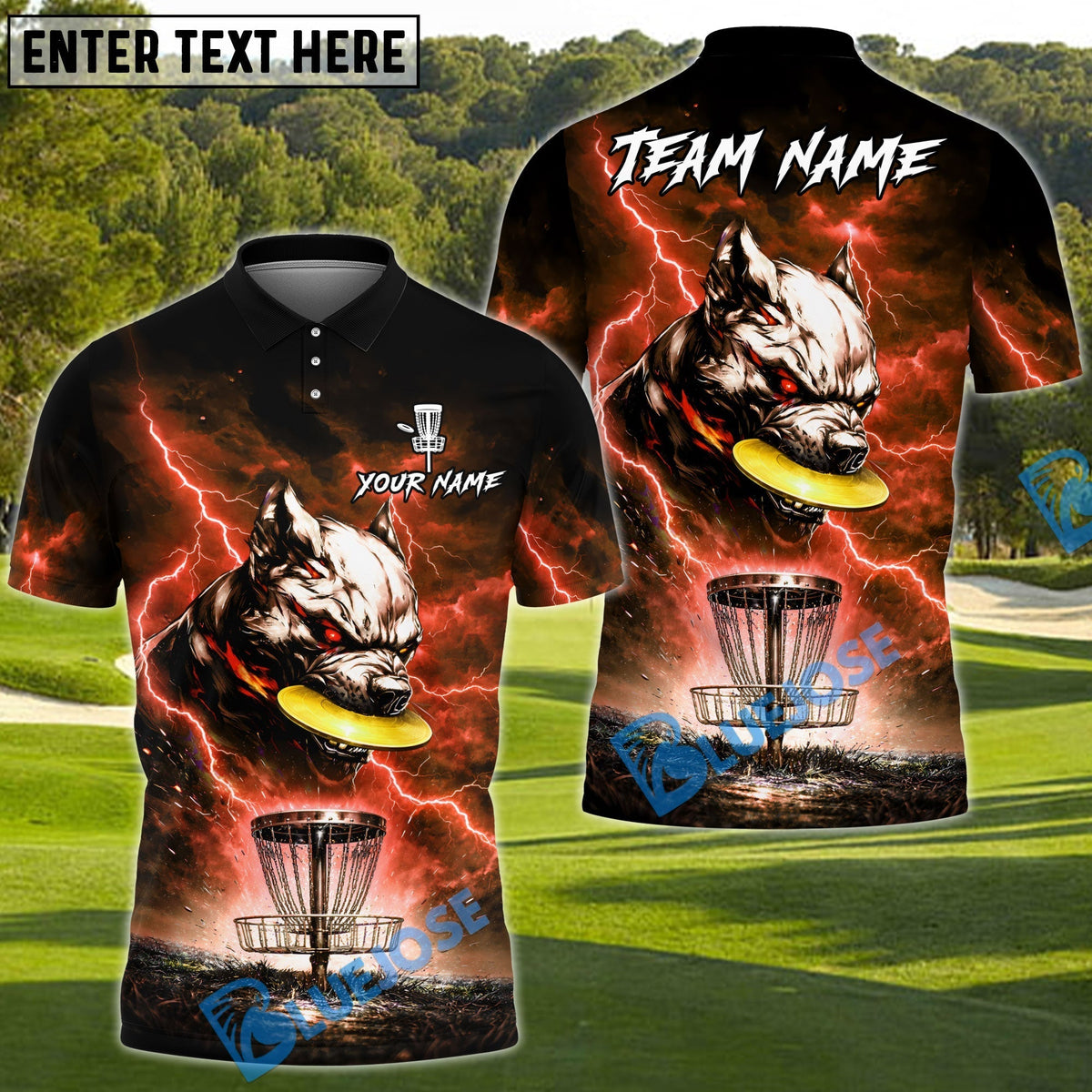 BlueJose Savage Wolf Disc Golf Shirt Personalized Name, Team Name 3D Shirt (4 Colors)