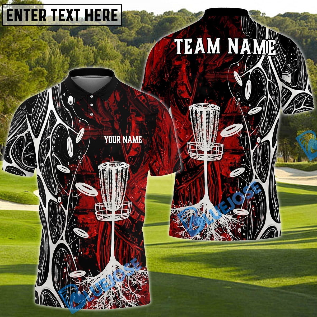 BlueJose Savage Strike Disc Golf Polo Shirt Personalized Name, Team Name 3D Shirt (4 Colors)