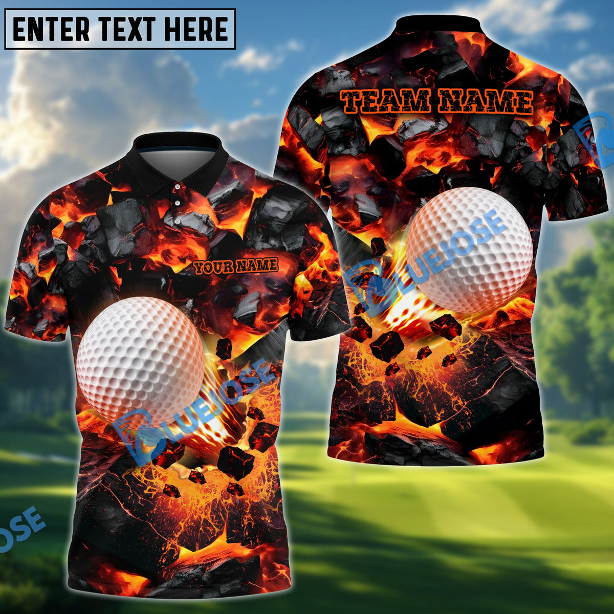 BlueJose Golf Swing And Destroy Design Personalized Name, Team Name 3D Shirt (4 Colors)