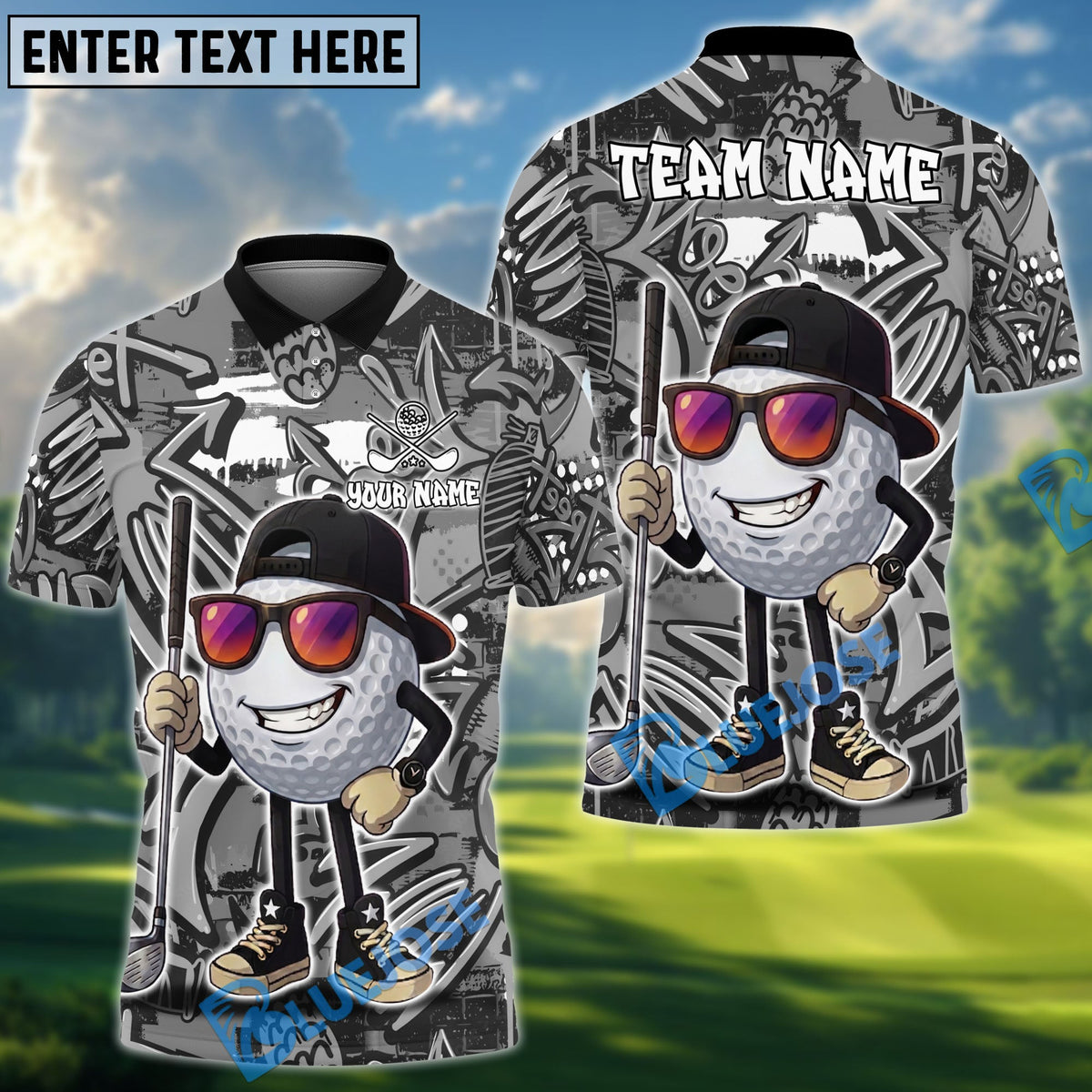 BlueJose Golf Beer Crown Pool Tee Funny Bar Personalized Name, Team Name 3D Shirt (6 Colors)