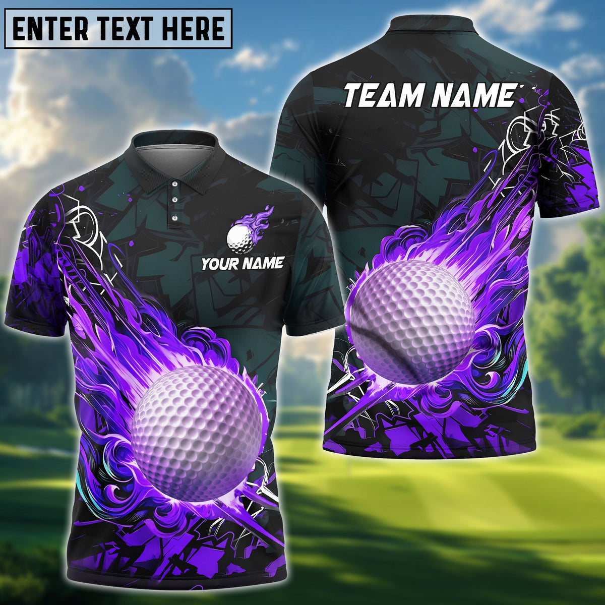 BlueJose Golf Fireball Magic Personalized Name, Team Name 3D Shirt (4 Colors)