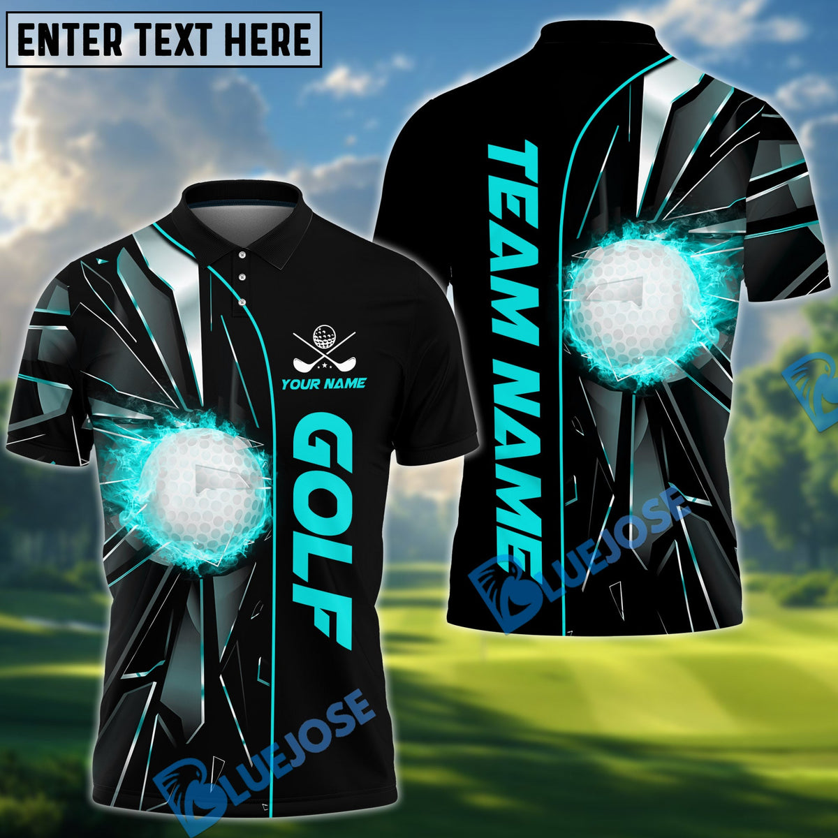 BlueJose Golf Break Glass Personalized Name, Team Name 3D Shirt (4 Colors)