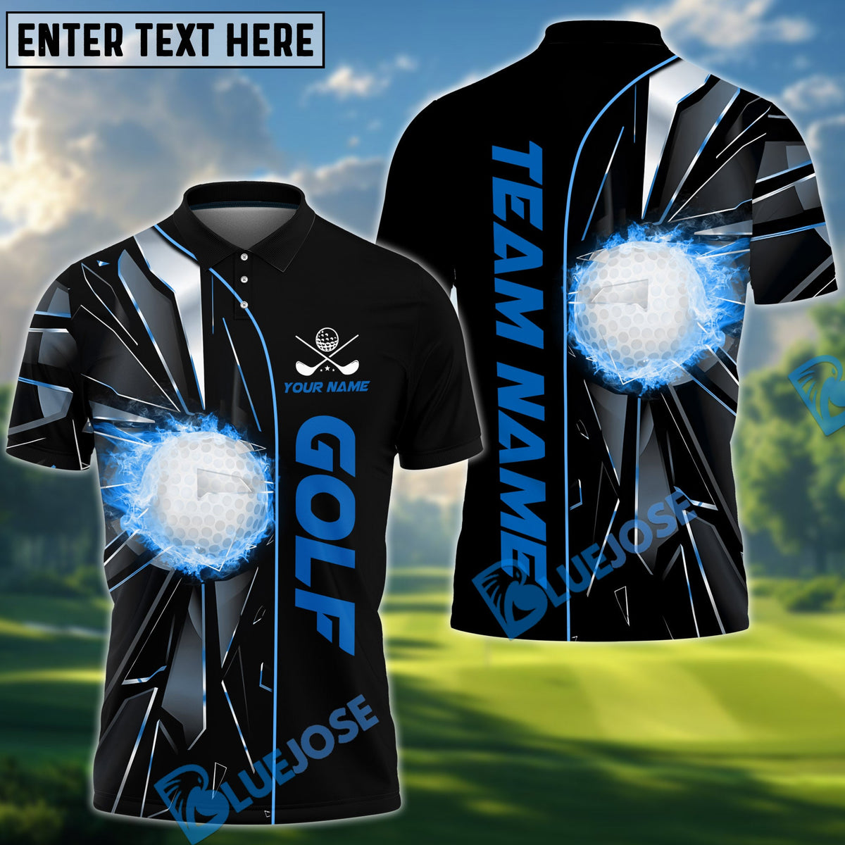 BlueJose Golf Break Glass Personalized Name, Team Name 3D Shirt (4 Colors)