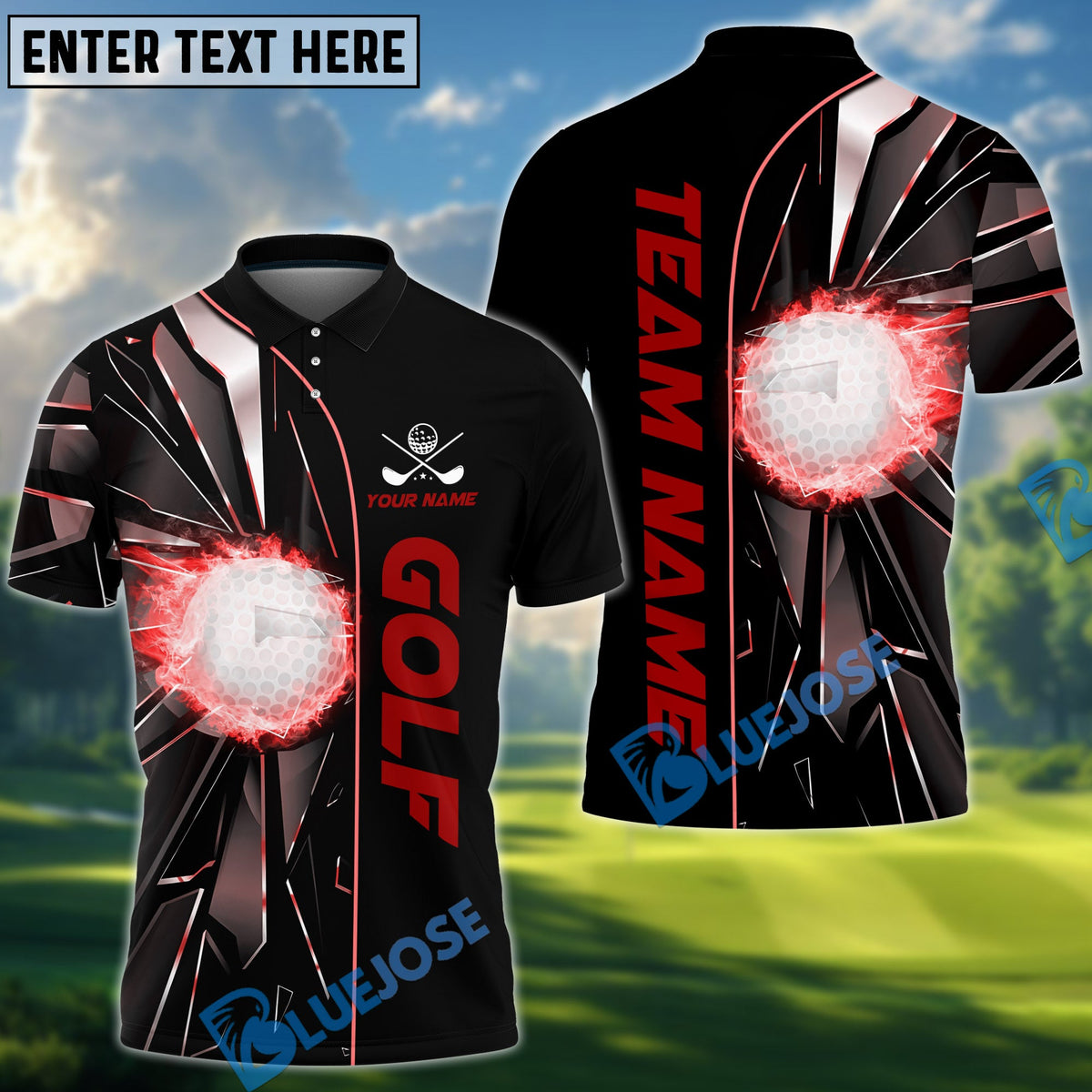 BlueJose Golf Break Glass Personalized Name, Team Name 3D Shirt (4 Colors)