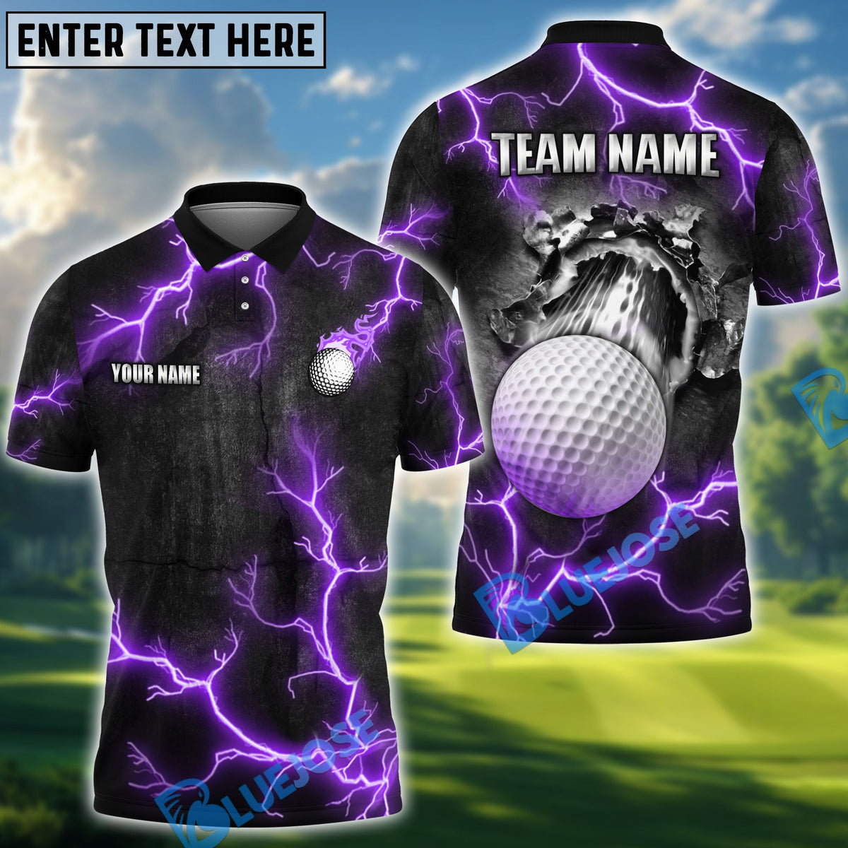 BlueJose Golf The Power Of The God Of Thunder Personalized Name, Team Name 3D Shirt (4 Colors)