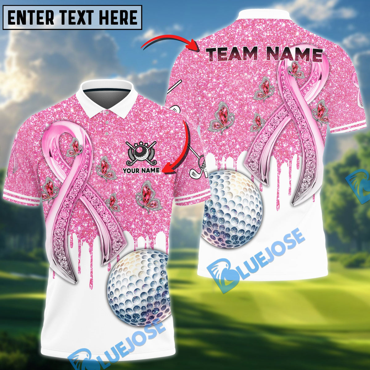BlueJose Golf Awareness Edition Personalized Name, Team Name 3D Shirt (4 Colors)