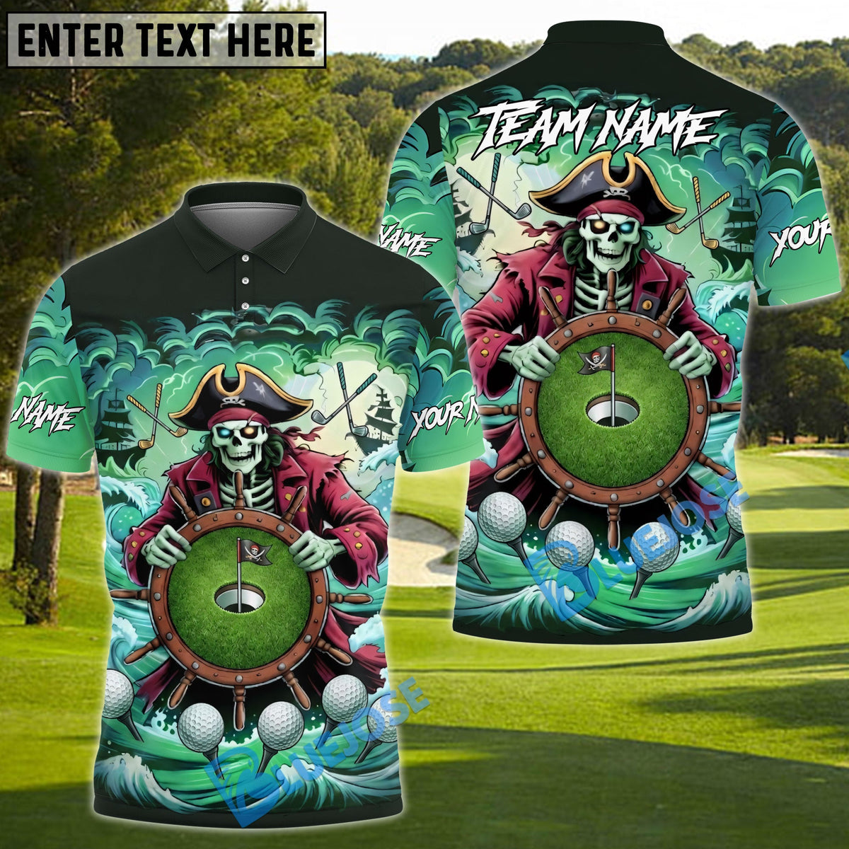 BlueJose Golf Pirate Reaper Personalized Name, Team Name 3D Shirt (4 Colors)