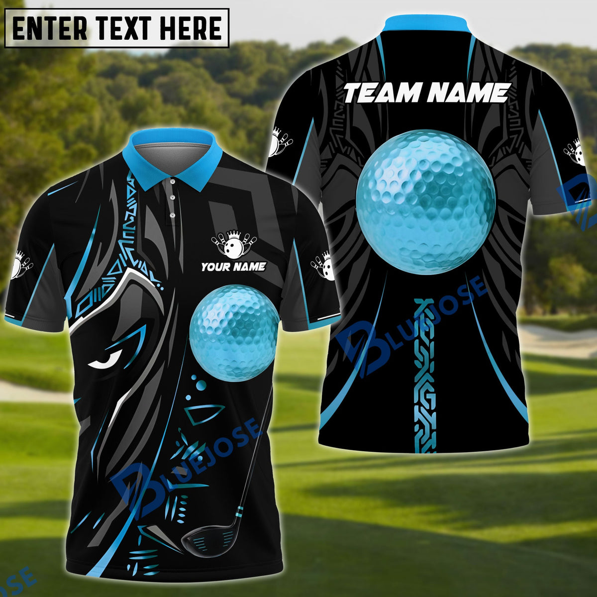 BlueJose Golf Black Panther Pro Personalized Name, Team Name 3D Shirt (6 Colors)