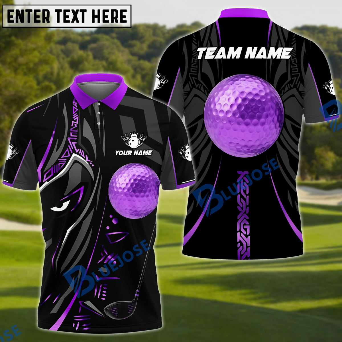 BlueJose Golf Black Panther Pro Personalized Name, Team Name 3D Shirt (6 Colors)
