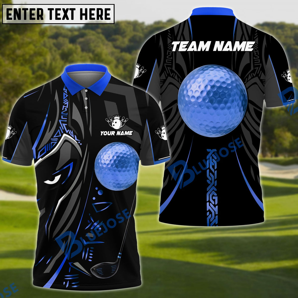 BlueJose Golf Black Panther Pro Personalized Name, Team Name 3D Shirt (6 Colors)
