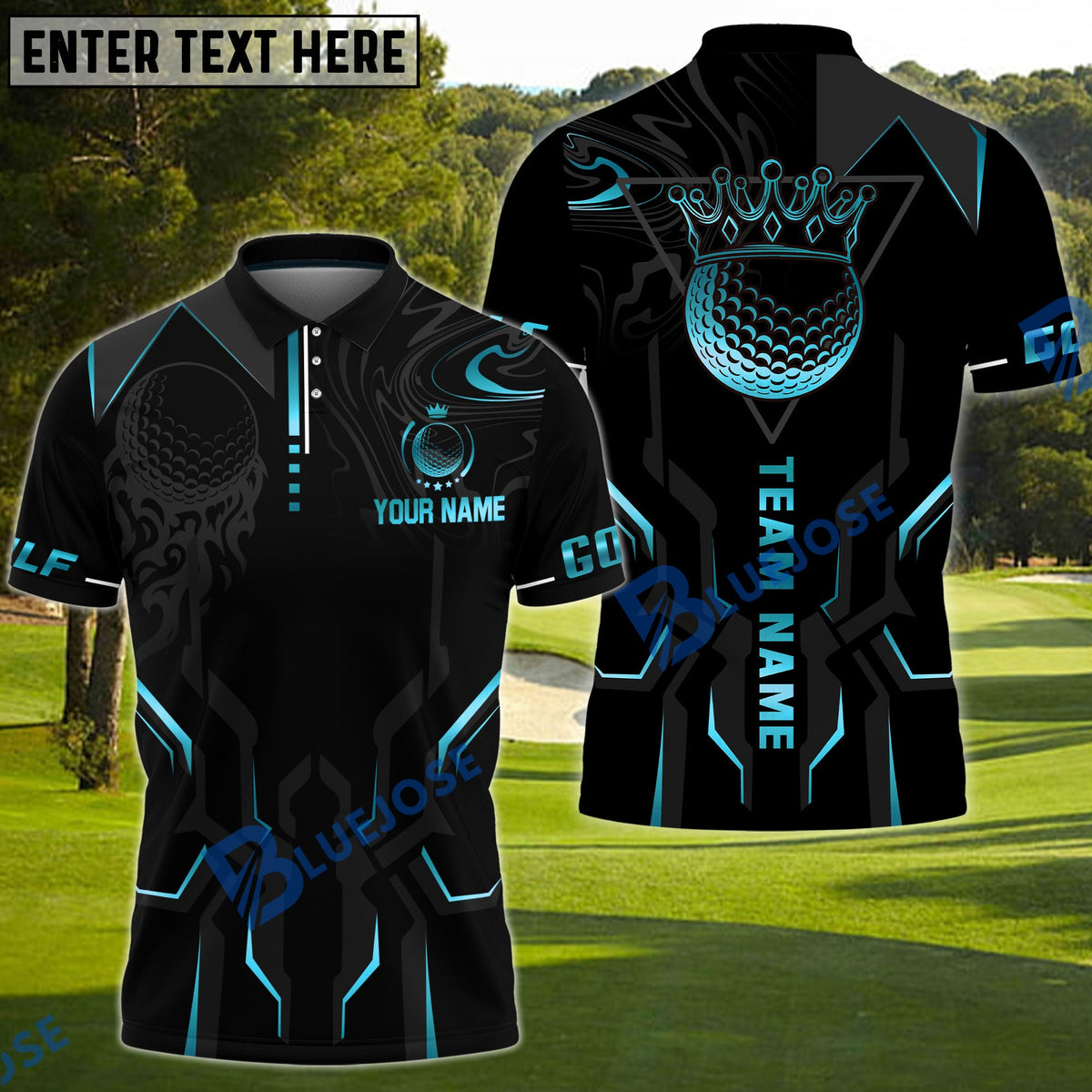 BlueJose Golf Luxury Personalized Name, Team Name 3D Shirt (6 Colors)