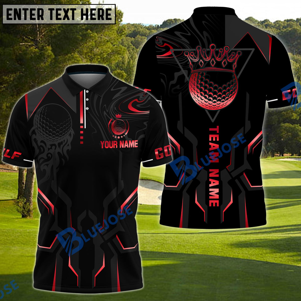 BlueJose Golf Luxury Personalized Name, Team Name 3D Shirt (6 Colors)
