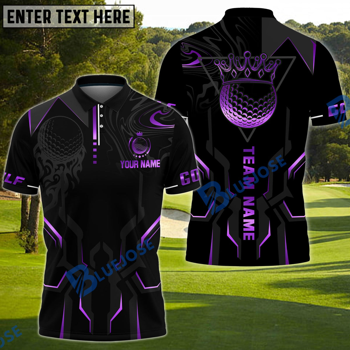 BlueJose Golf Luxury Personalized Name, Team Name 3D Shirt (6 Colors)