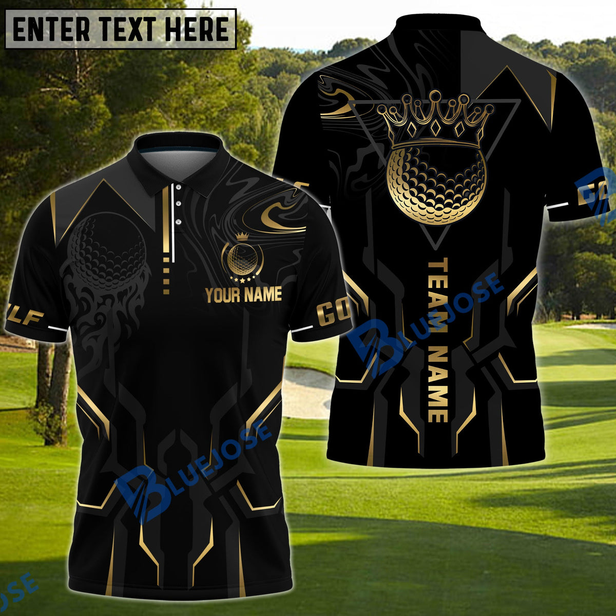 BlueJose Golf Luxury Personalized Name, Team Name 3D Shirt (6 Colors)