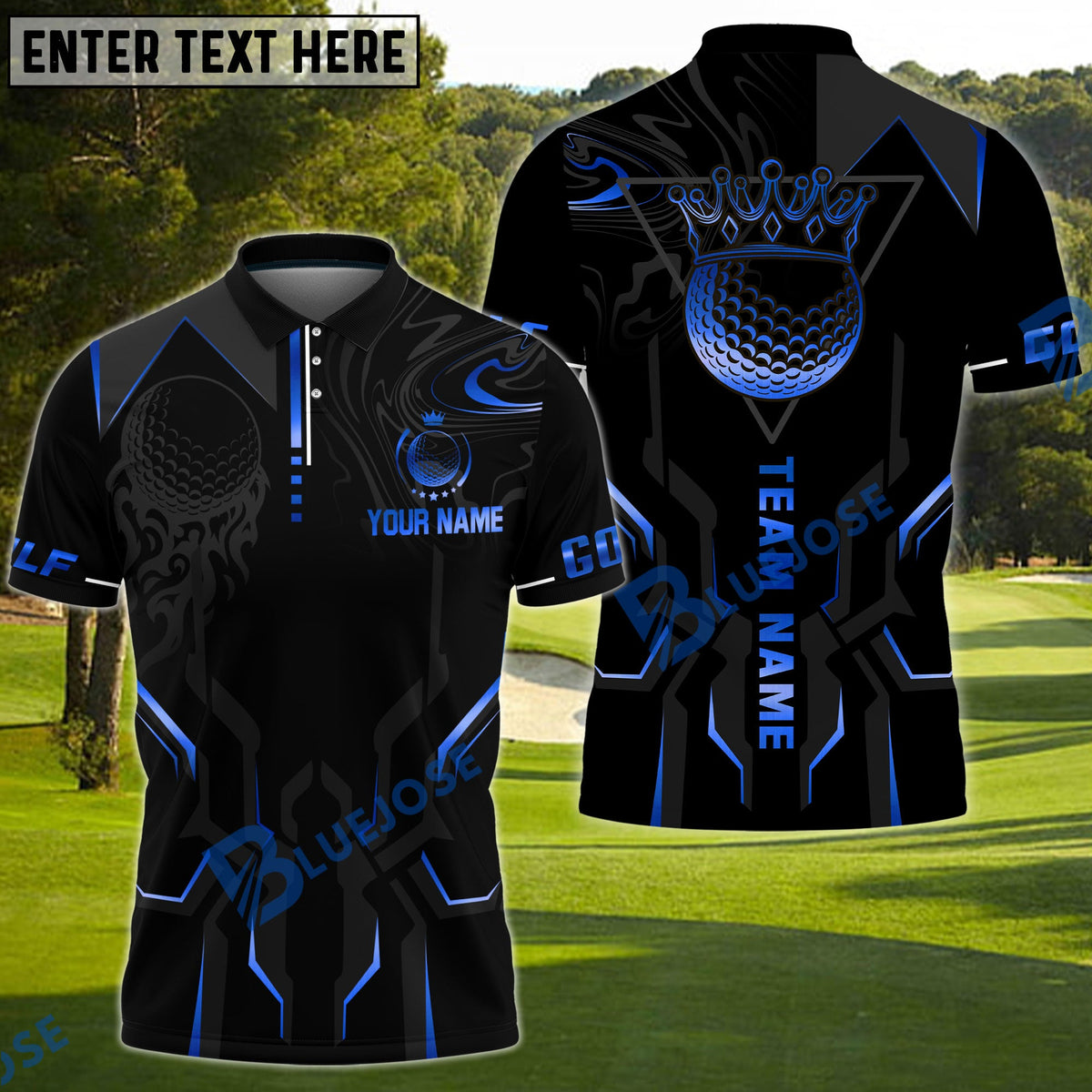 BlueJose Golf Luxury Personalized Name, Team Name 3D Shirt (6 Colors)