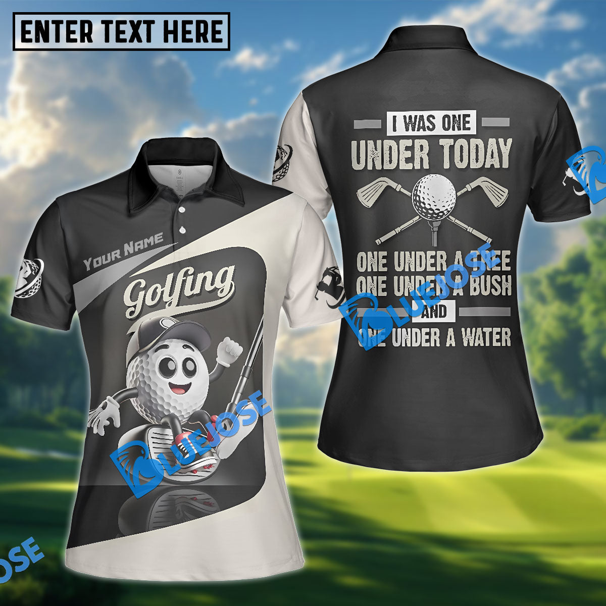 BlueJose I Was One Under Today Funny Golf Polo Shirt, Custom Name Golf 3D Shirts