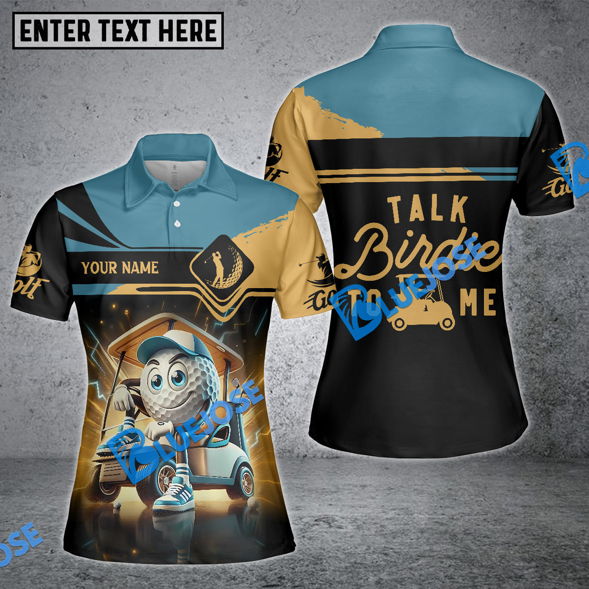 BlueJose Talk Birdie To Me Funny Golf Polo Shirt, Custom Name & Team Name 3D Shirts