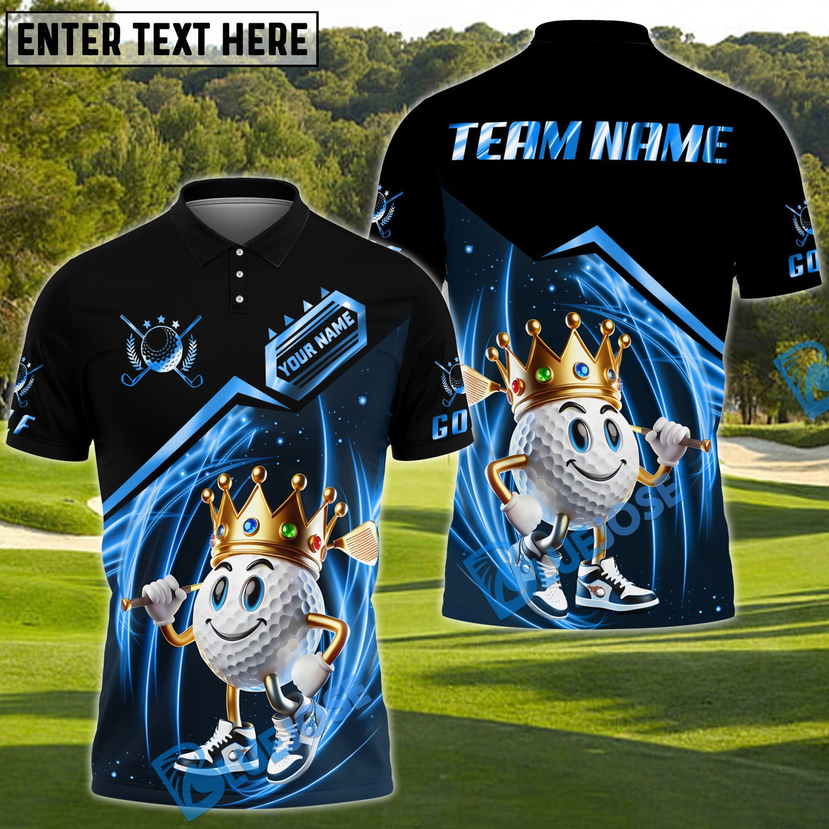 BlueJose Golf Funny Customized Name, Team Name 3D Shirts (4 Colors)