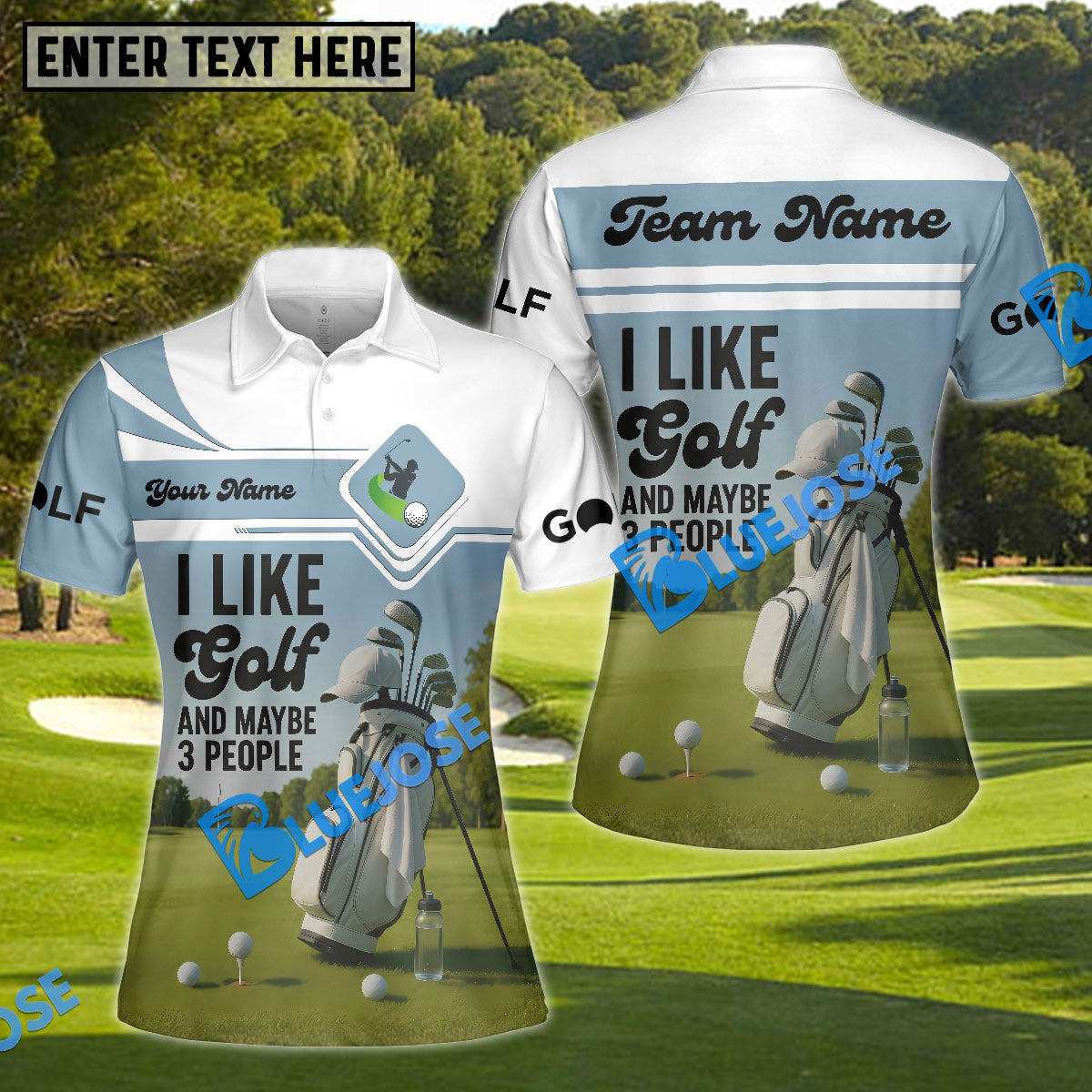 BlueJose I Like Golf And Maybe 3 People Funny Golf Shirts, Custom Name & Team Name 3D Shirts
