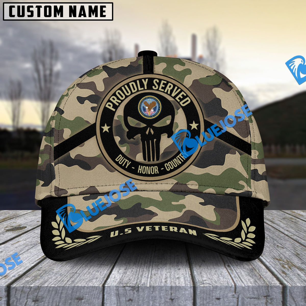 BJ Badass Puniskull Multiservice U.S Veteran Cap
