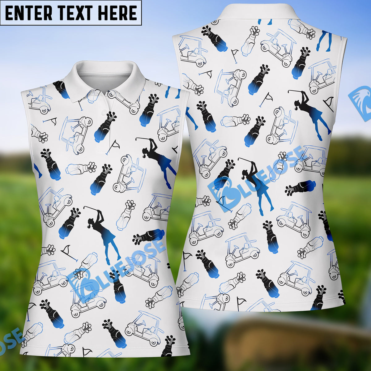 BlueJose Summer Golf Polo Shirt, Ladies Golf Polo Shirt Personalized Name, Team Name 3D Shirt (4 Colors)