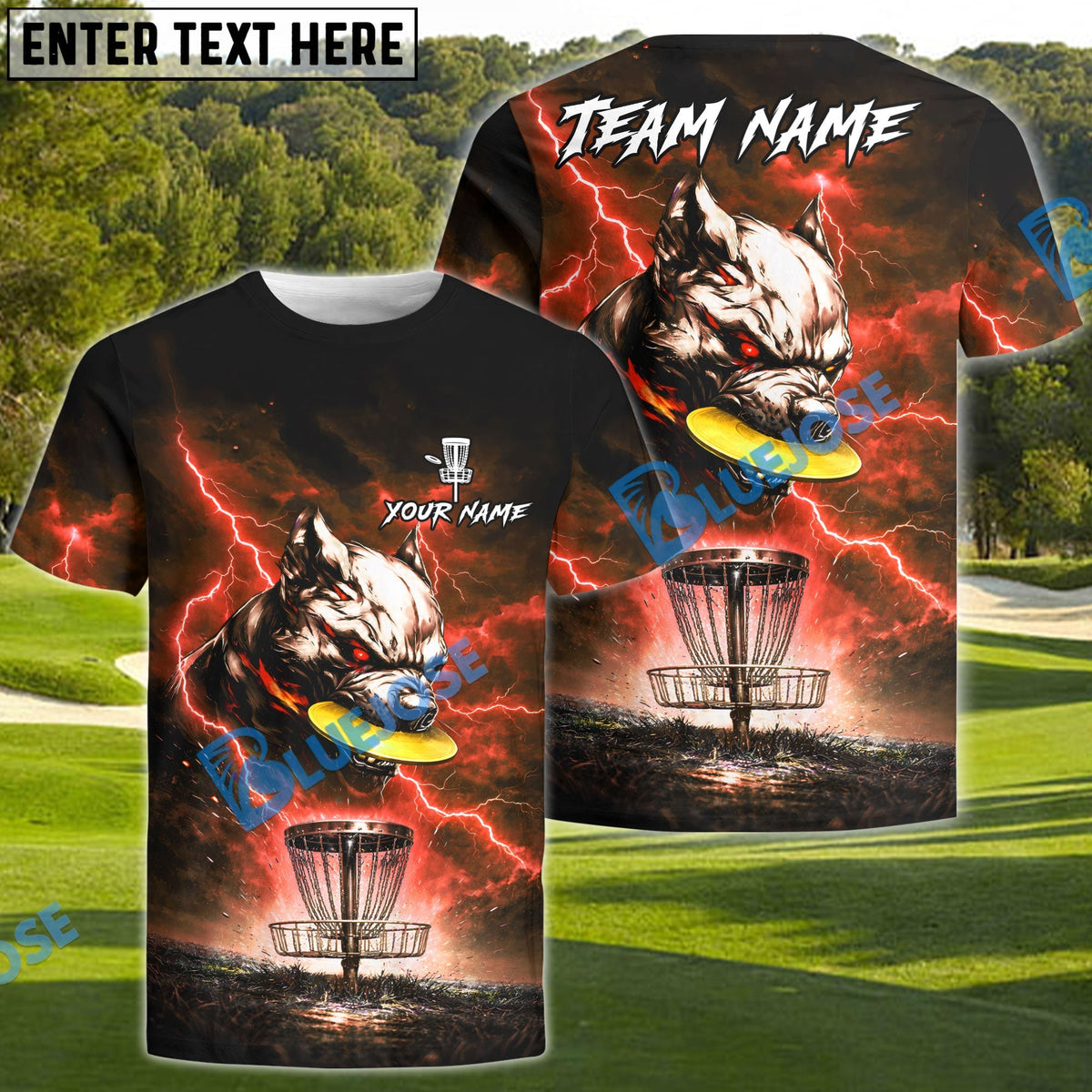 BlueJose Savage Wolf Disc Golf Shirt Personalized Name, Team Name 3D Shirt (4 Colors)