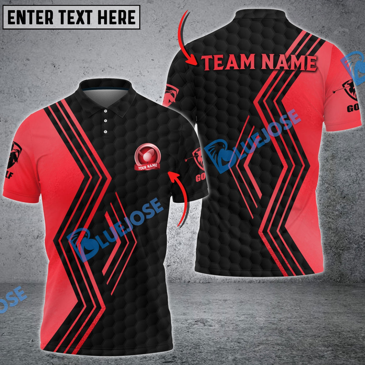 BlueJose Golf Line Breaker Customized Name, Team Name 3D Shirts (6 Colors)