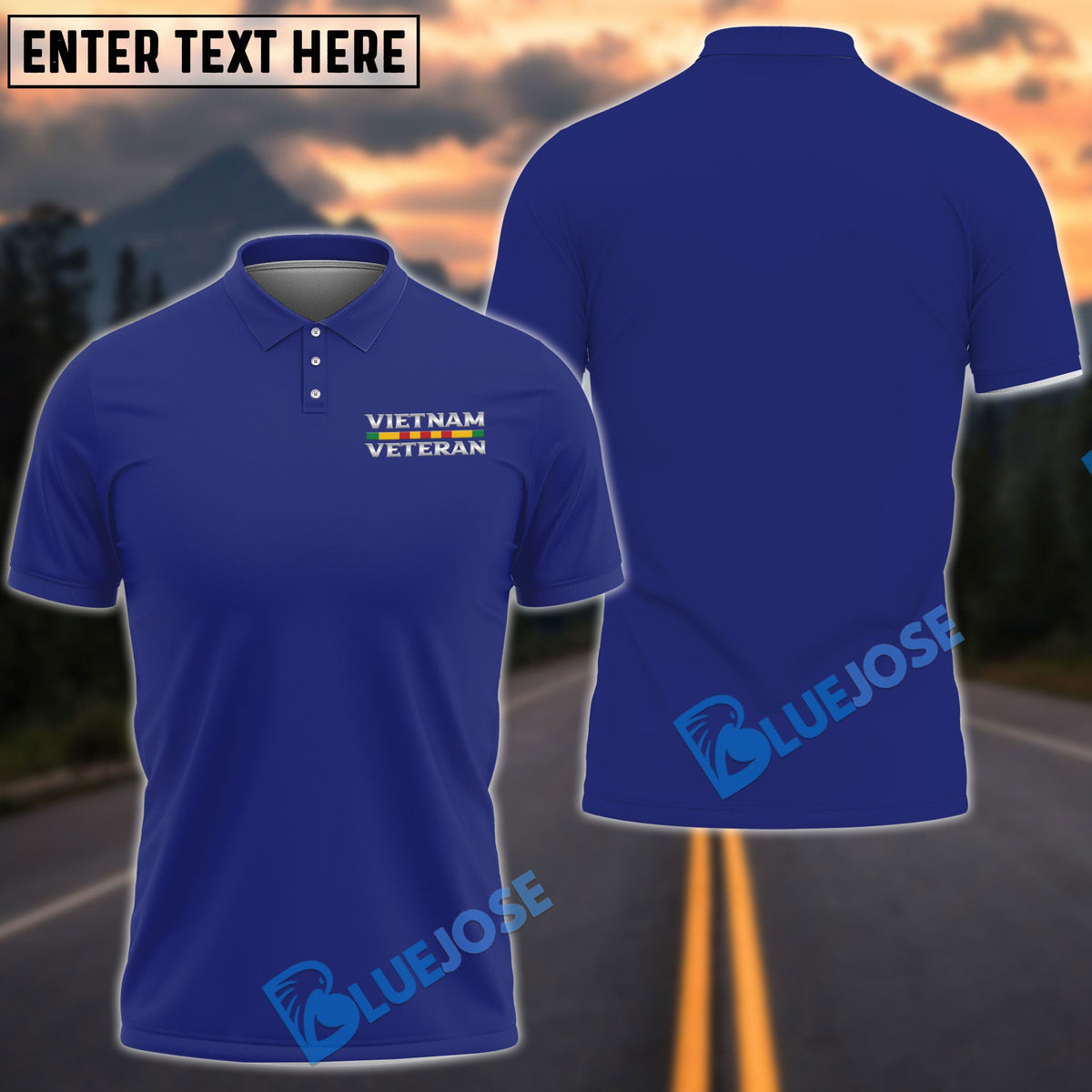 BJ Multicolor Unique Vietnam Veteran Polo Shirt