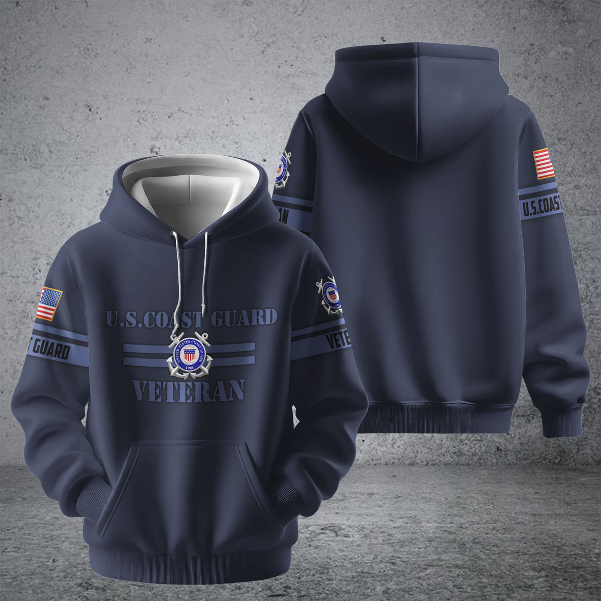 BJ Unique Camo Soldiers US Veteran Zip Hoodie