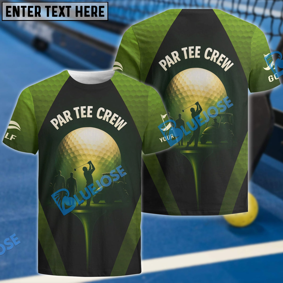 BlueJose Par Tee Crew Funny Golf Shirts, Custom Name & Team Name 3D Shirts