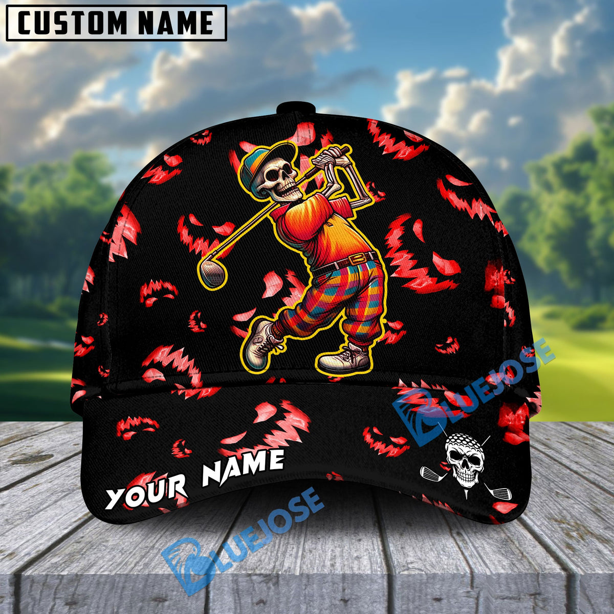 BlueJose Skeleton Swing Style Golf Cap Multicolor Personalized Cap