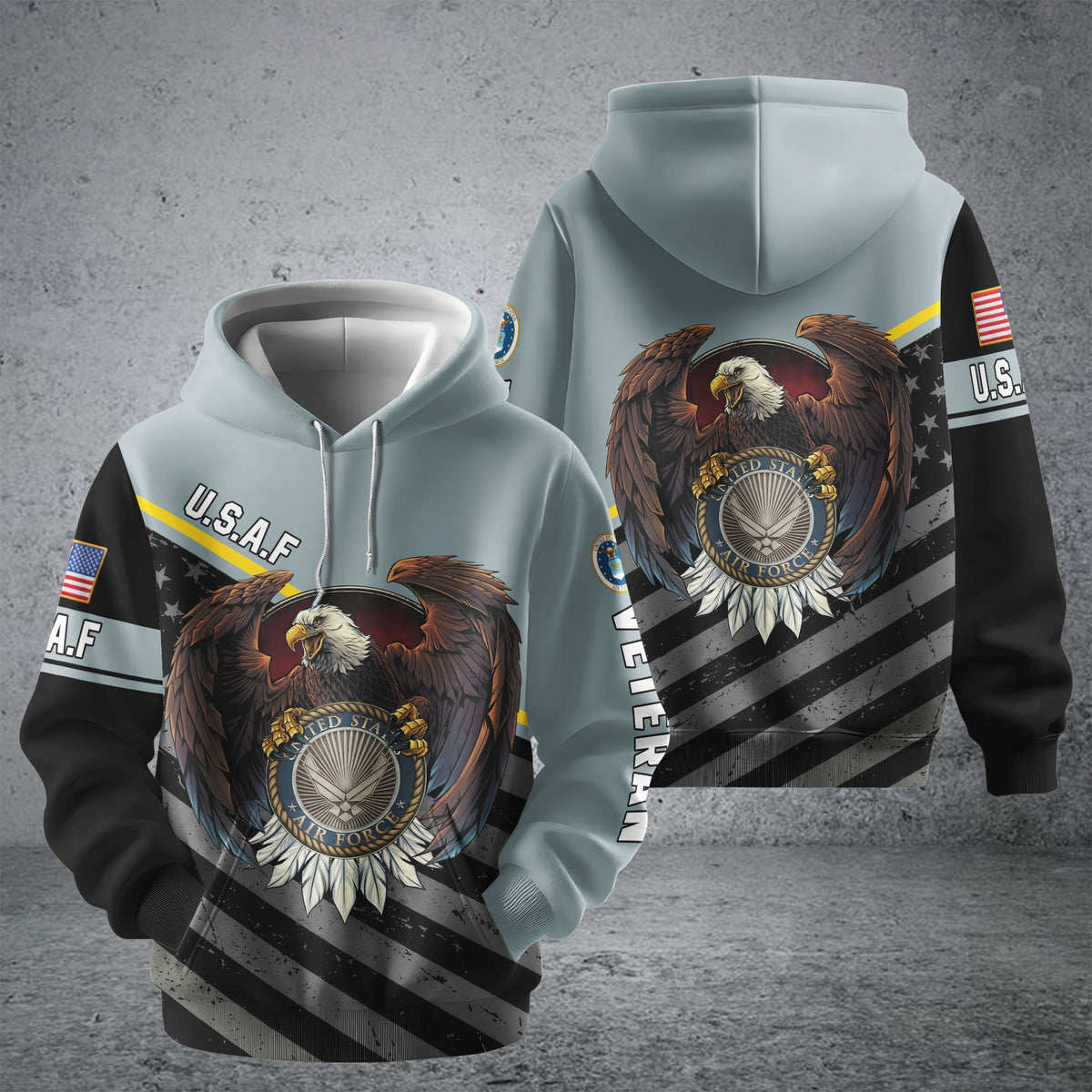 BJ Premium Eagle US Veteran Zip Hoodie