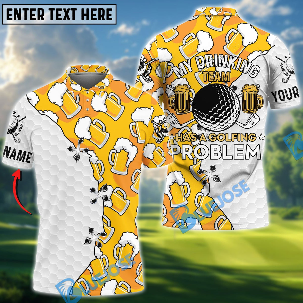 BlueJose My Drinking Team Has A Golfing Problem Customized Name, Team Name Shirts