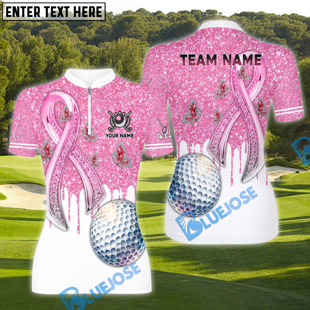 BlueJose Golf Awareness Edition Personalized Name, Team Name 3D Shirt (4 Colors)