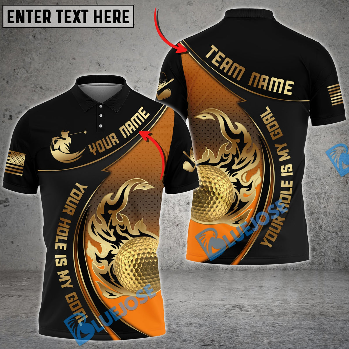 BlueJose Golf Your Hole Is My Goal Customized Name, Team Name 3D Shirts ( 6 Colors)