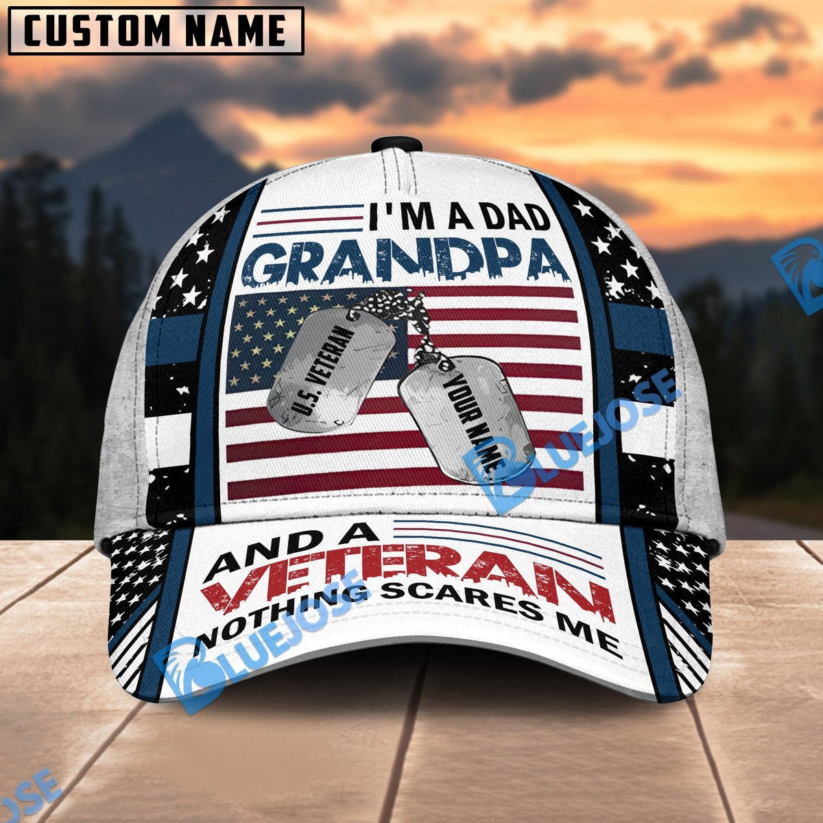 BJ Best Premium Veteran Cap 3D Multicolor Personalized
