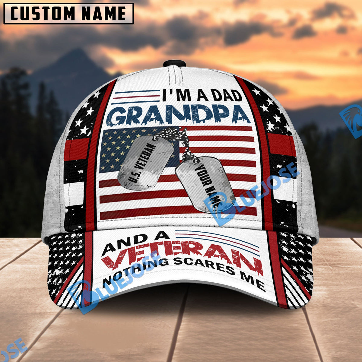 BJ Best Premium Veteran Cap 3D Multicolor Personalized
