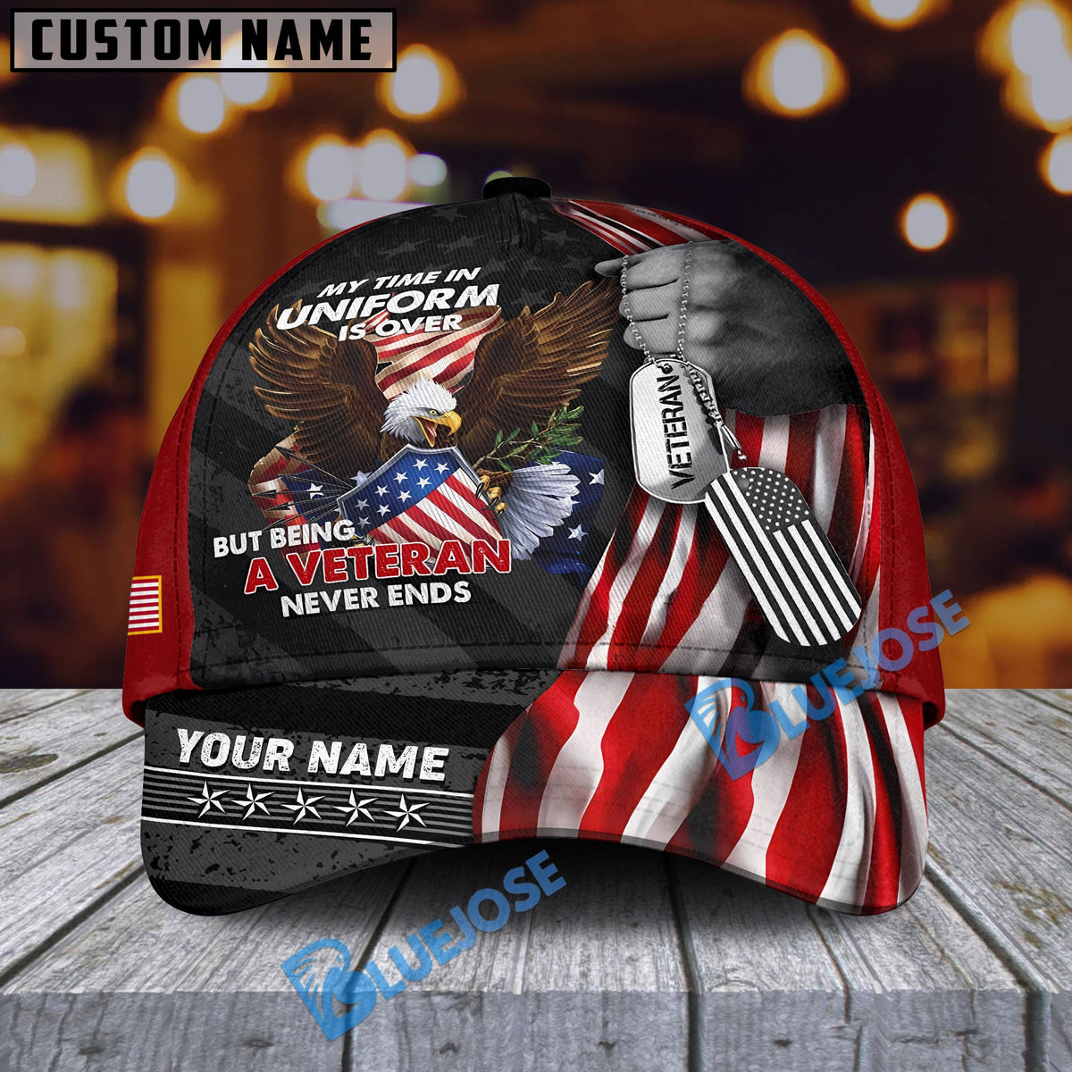 BJ Being A Veteran Never Ends Classic Cap 3D Personalized