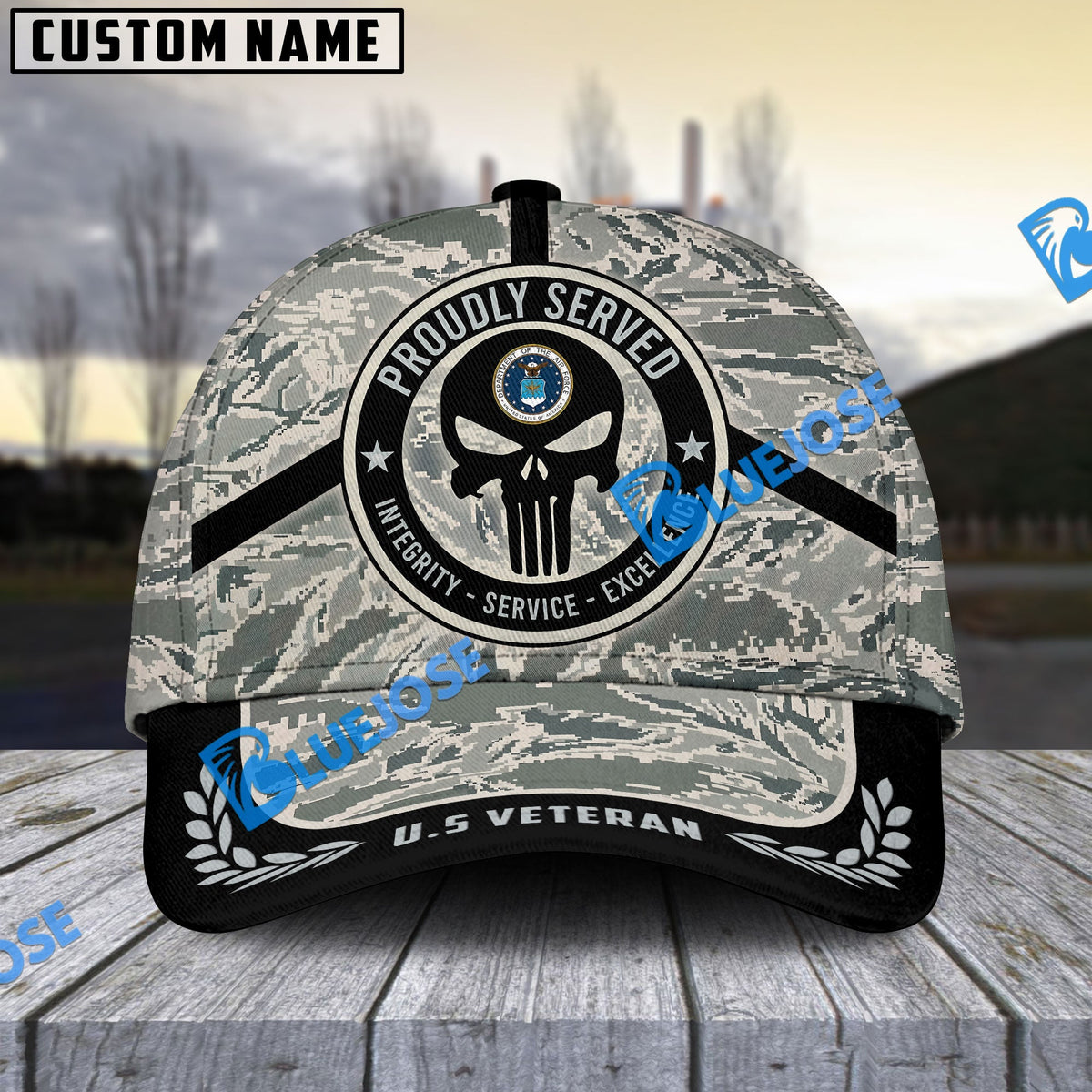 BJ Badass Puniskull Multiservice U.S Veteran Cap