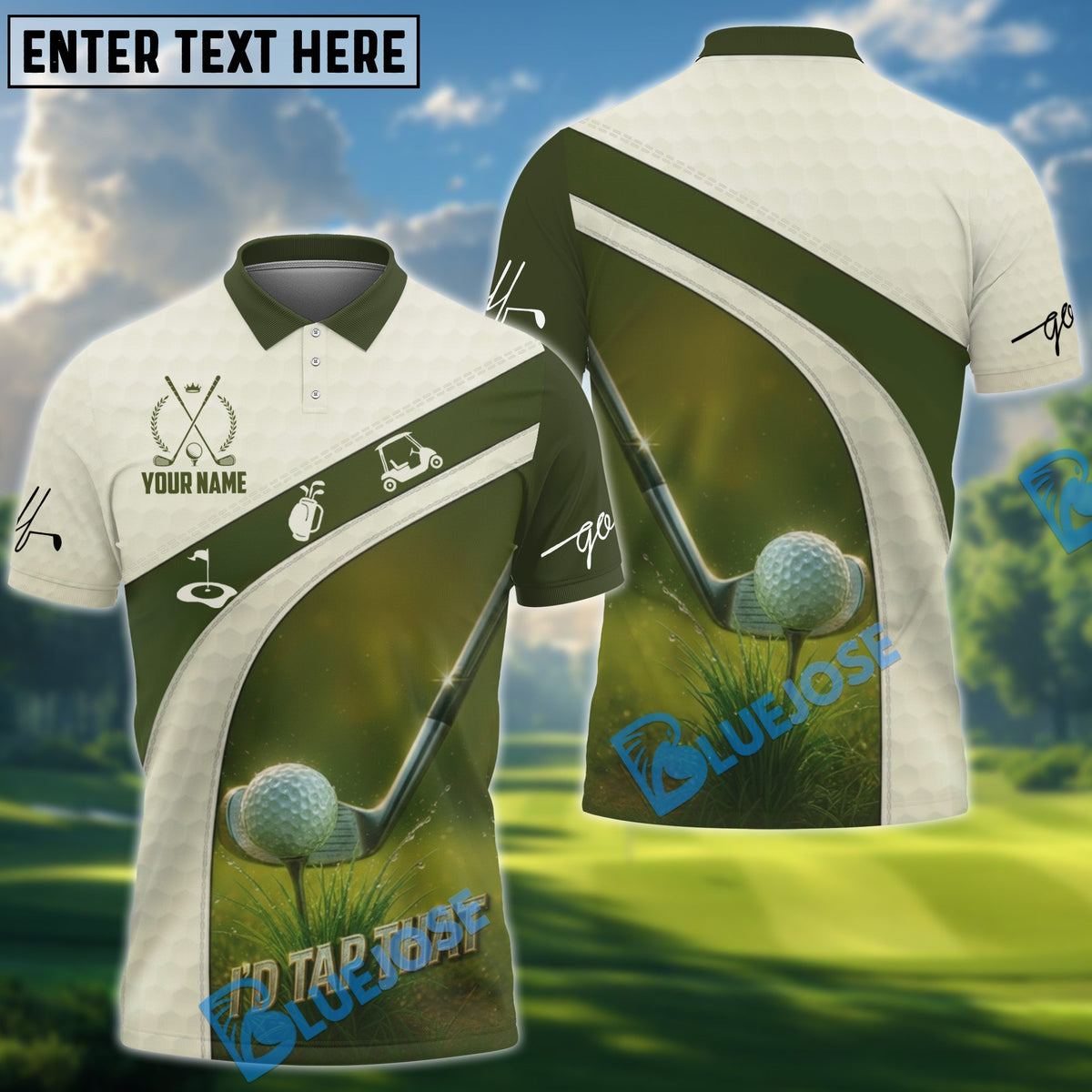 BlueJose I'd Tap That Funny Golf Shirt, Custom Name Golf 3D Shirts